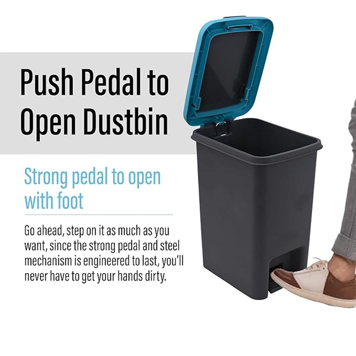 Apex Plastic Push N Pedal Dust Bin | Hands-Free Operation, Compact Design 6.5 Liters (1 Pc / Mix Color) Apex Plastic Push N Pedal Dust Bin | Hands-Free Operation, Compact Design 6.5 Liters (1 Pc / Mix Color)